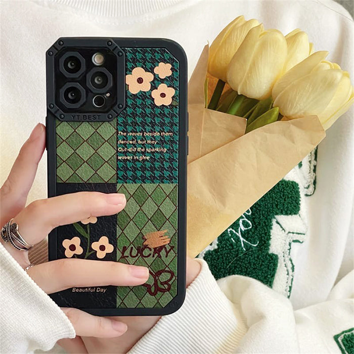 Green Argyle Patchwork iPhone Case