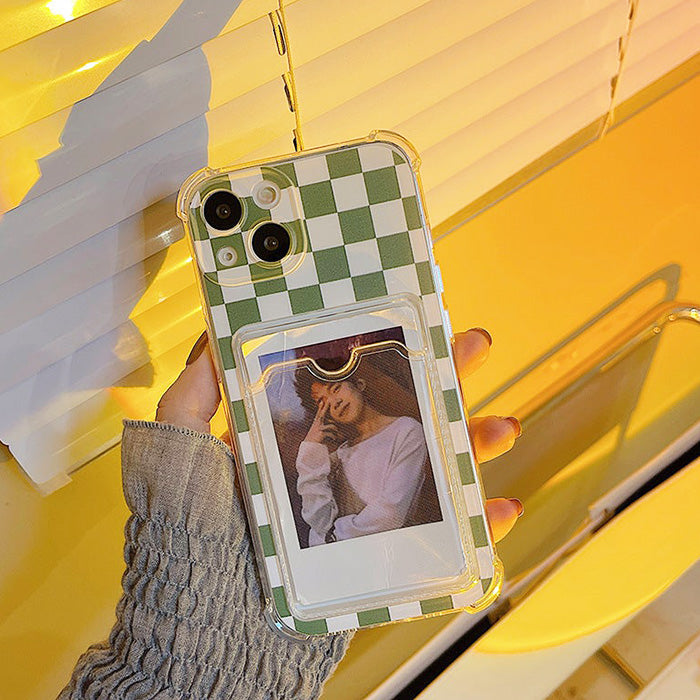 Green Plaid Photo Holder iPhone Case