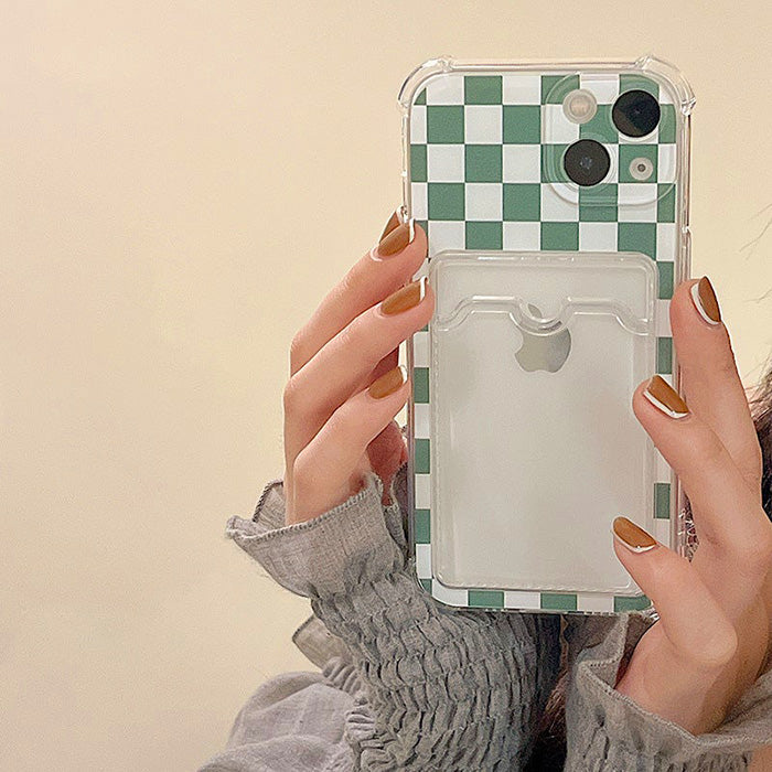 Green Plaid Photo Holder iPhone Case