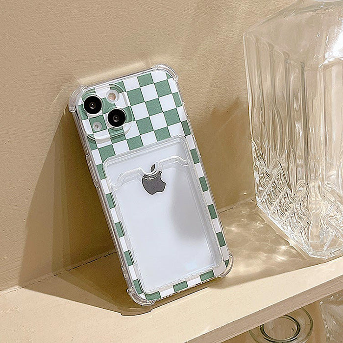 Green Plaid Photo Holder iPhone Case