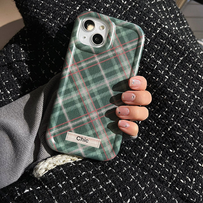 Green Plaid iPhone Case