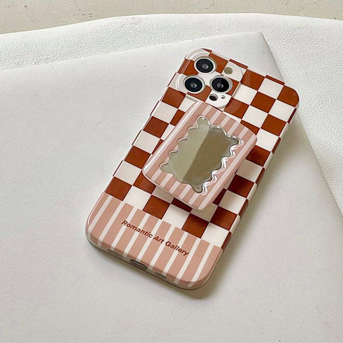 Groovy Mirror Checker iPhone Case