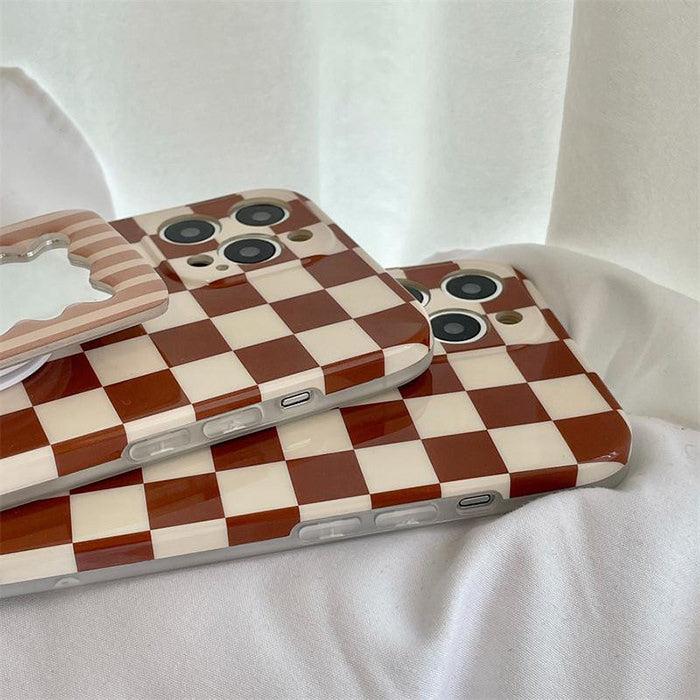 Groovy Mirror Checker iPhone Case