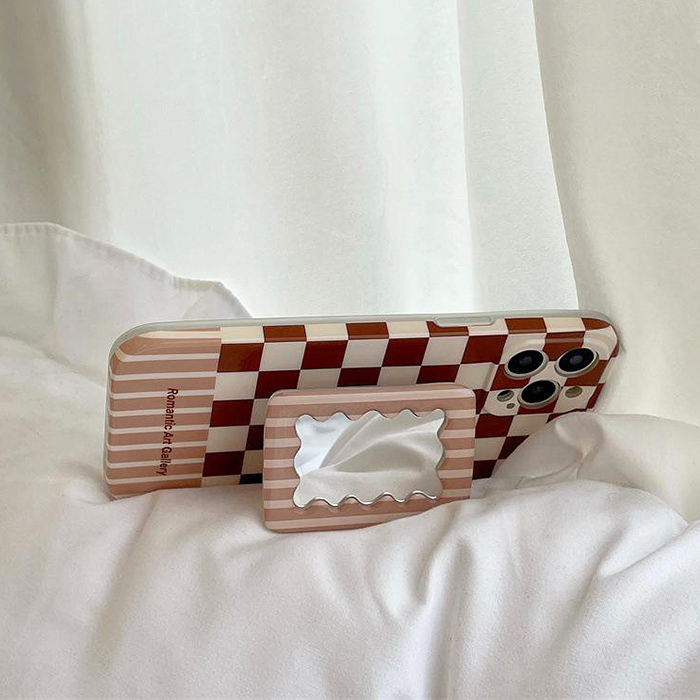 Groovy Mirror Checker iPhone Case