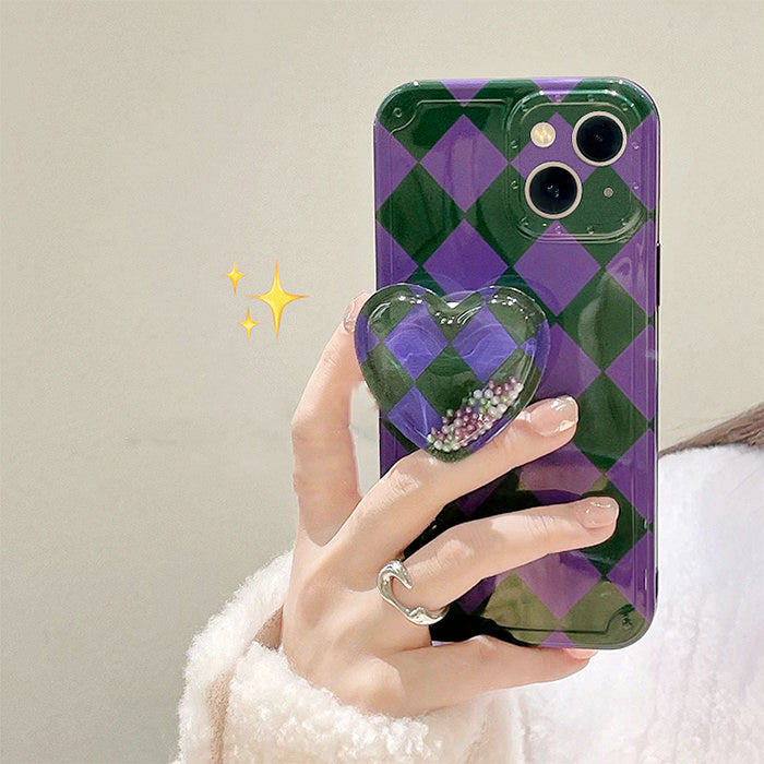 Grunge Argyle Heart iPhone Case