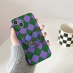 Grunge Argyle Heart iPhone Case