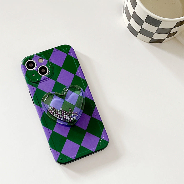 Grunge Argyle Heart iPhone Case