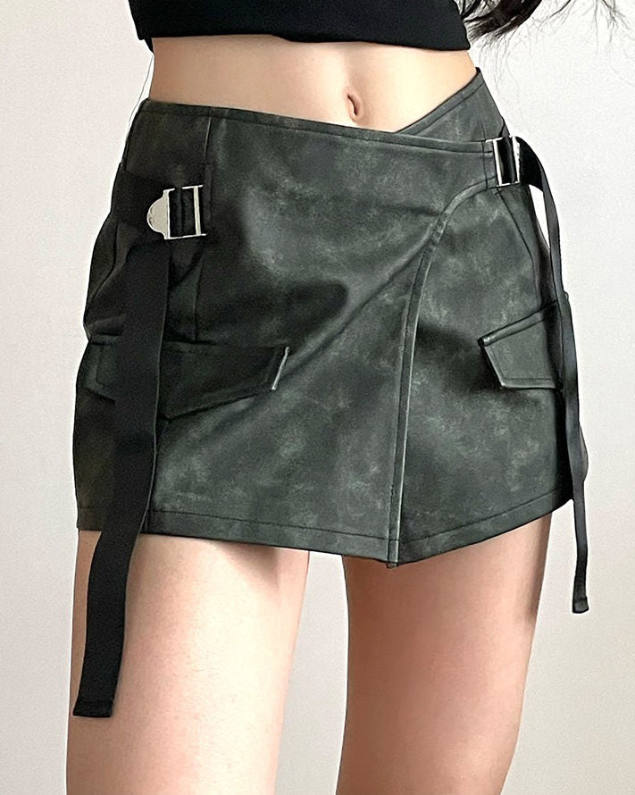 Grunge Aesthetic Safety Belt Wrap Skirt