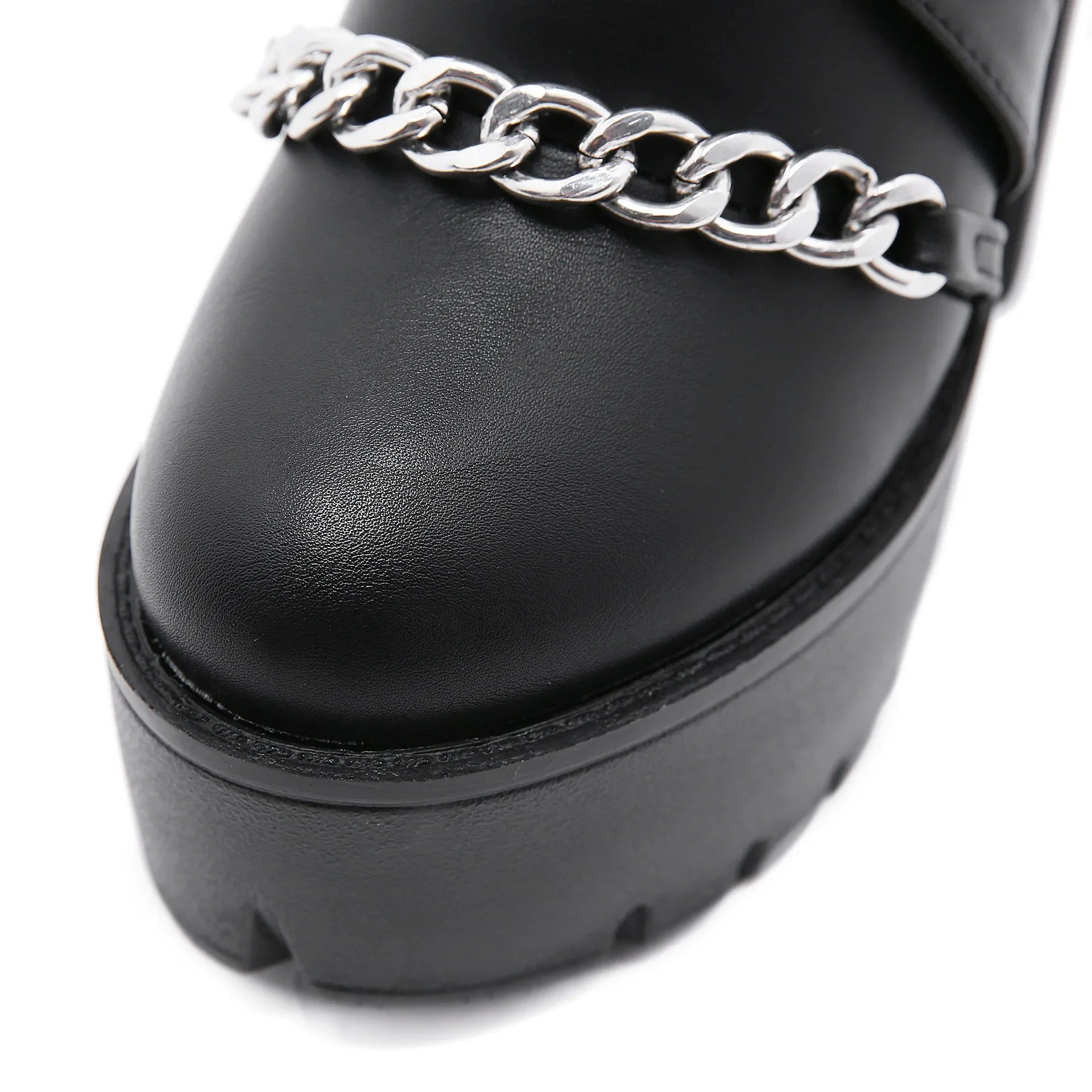 Cut-outs Buckle Chain Thick Heels Platform Boots