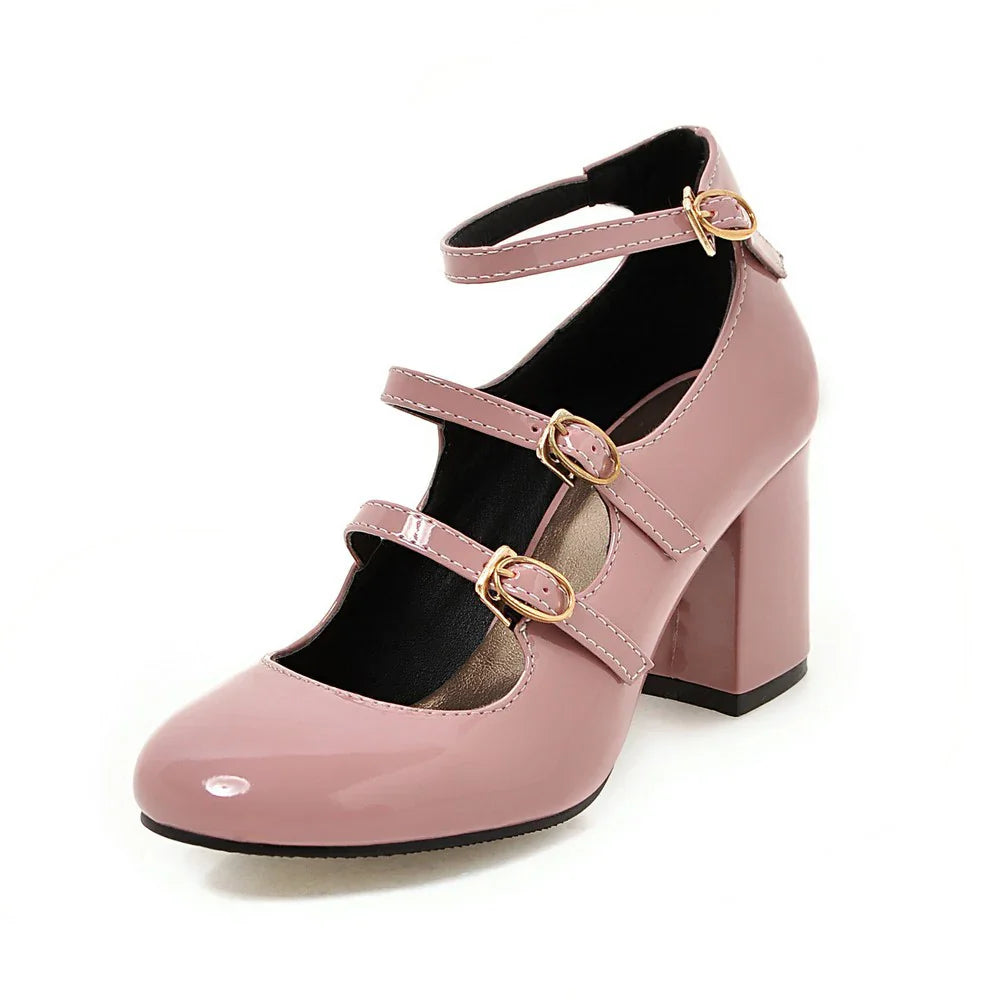 Platform Heel Mary Janes Pumps Shoes