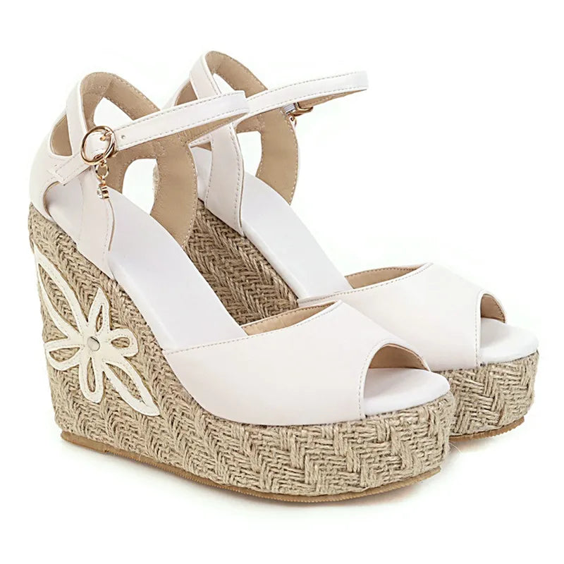 Wedge Sandals Knitted Platform Gladiator Shoes