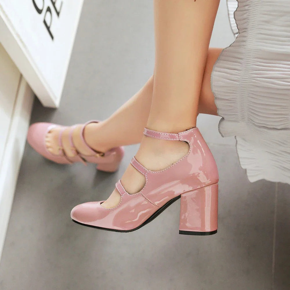 Platform Heel Mary Janes Pumps Shoes