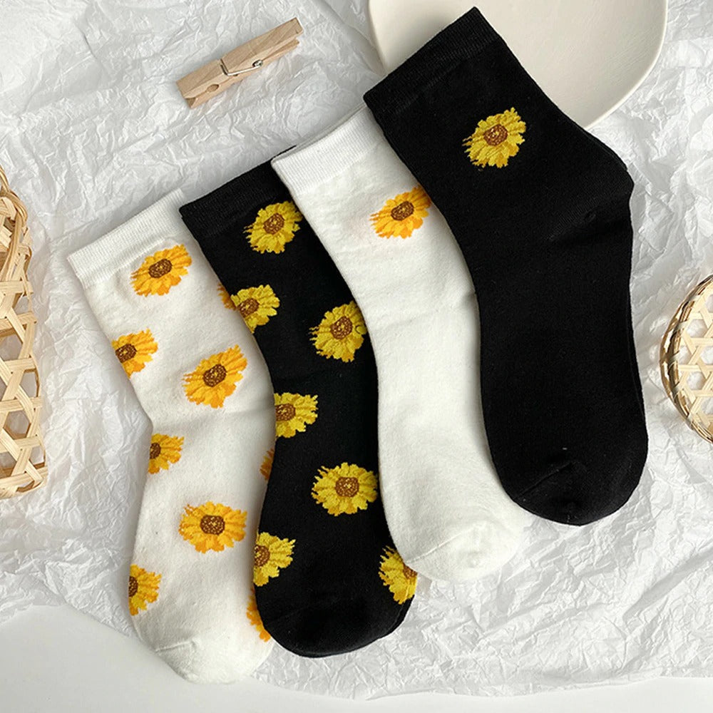 Sunflower Print Socks