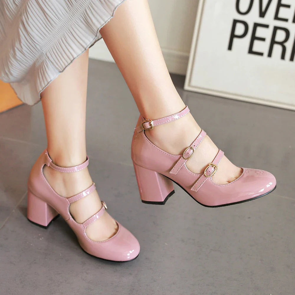 Platform Heel Mary Janes Pumps Shoes