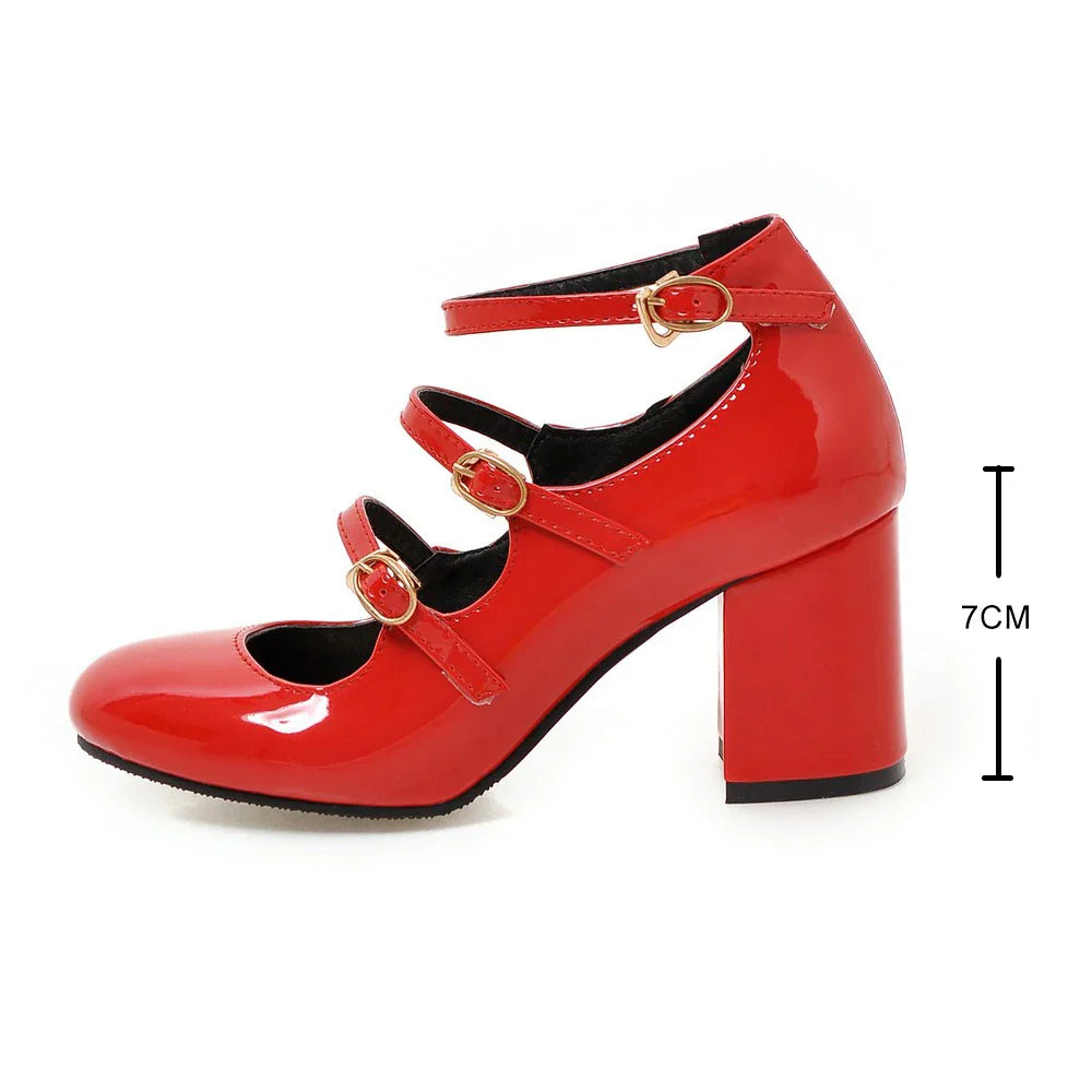 Platform Heel Mary Janes Pumps Shoes