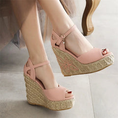 Wedge Sandals Knitted Platform Gladiator Shoes