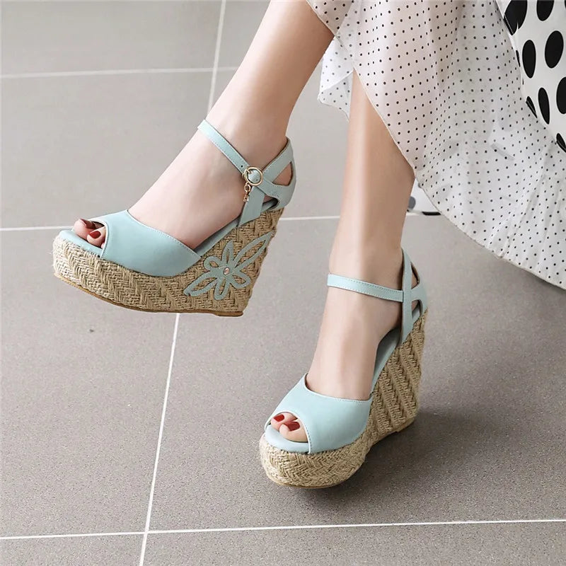 Wedge Sandals Knitted Platform Gladiator Shoes