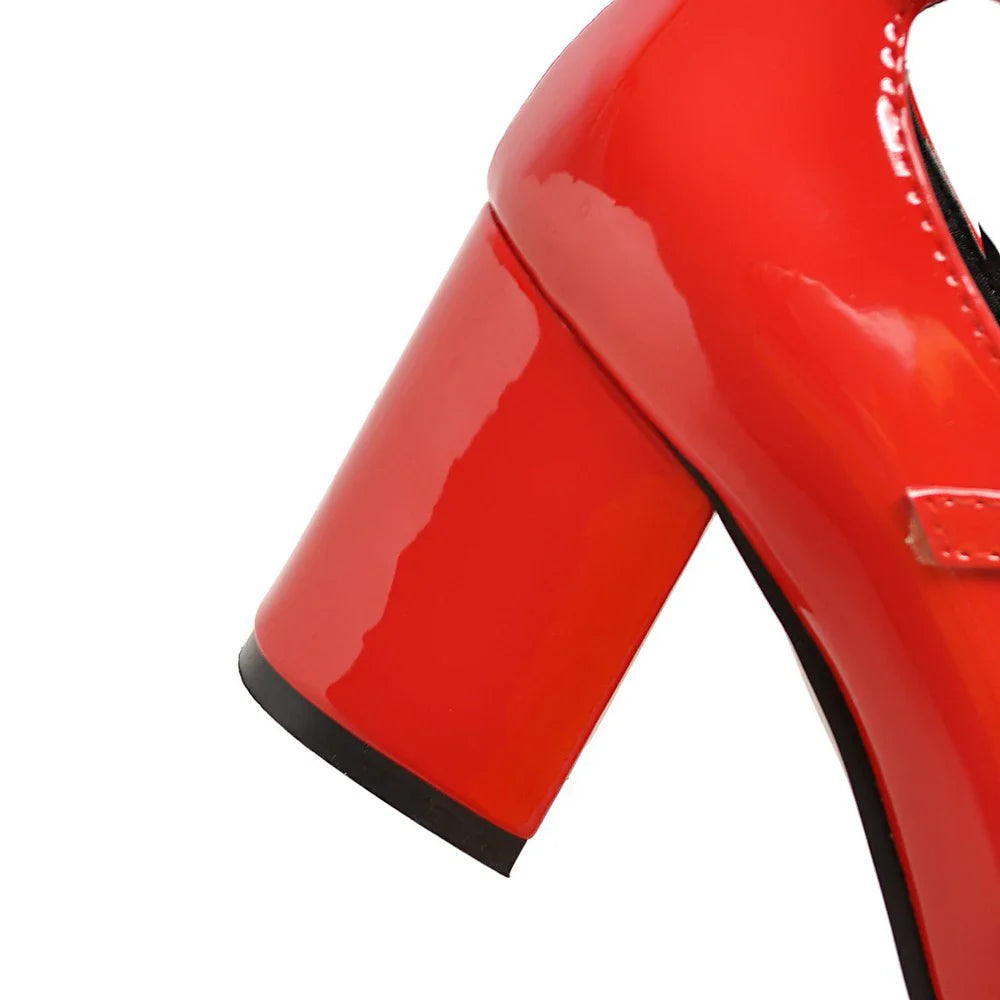 Platform Heel Mary Janes Pumps Shoes