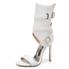 Peep Toe Ankle Buckle High Heel Shoes
