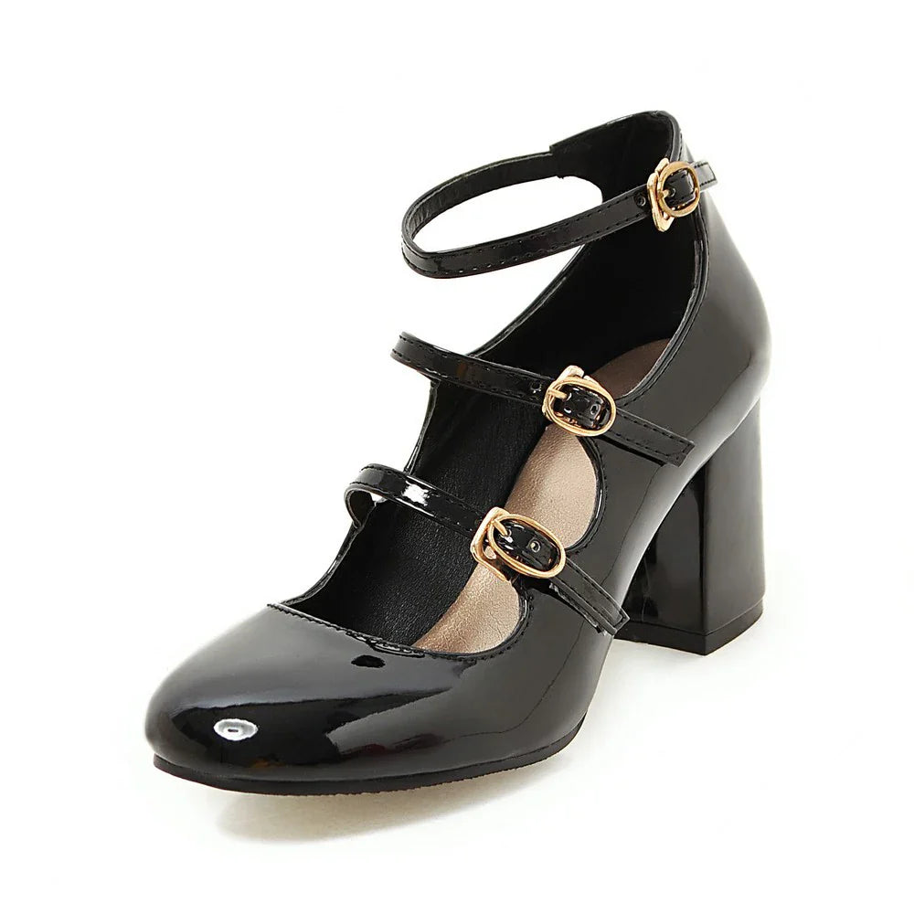 Platform Heel Mary Janes Pumps Shoes