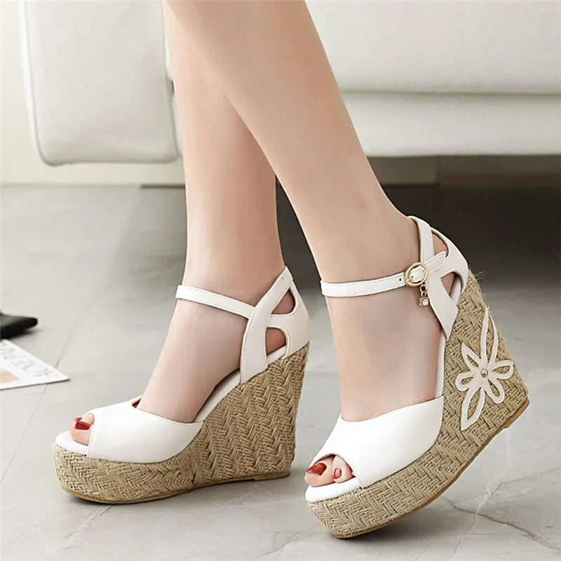 Wedge Sandals Knitted Platform Gladiator Shoes