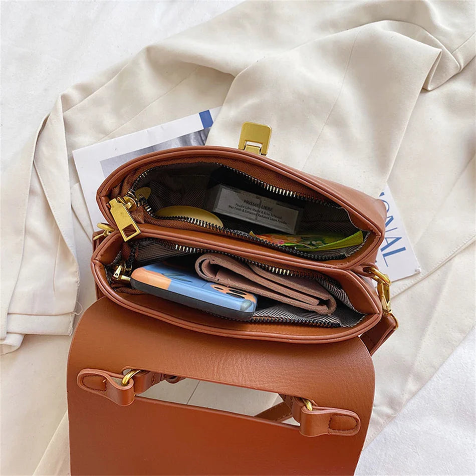 Vintage PU Leather Mini Shoulder Bag