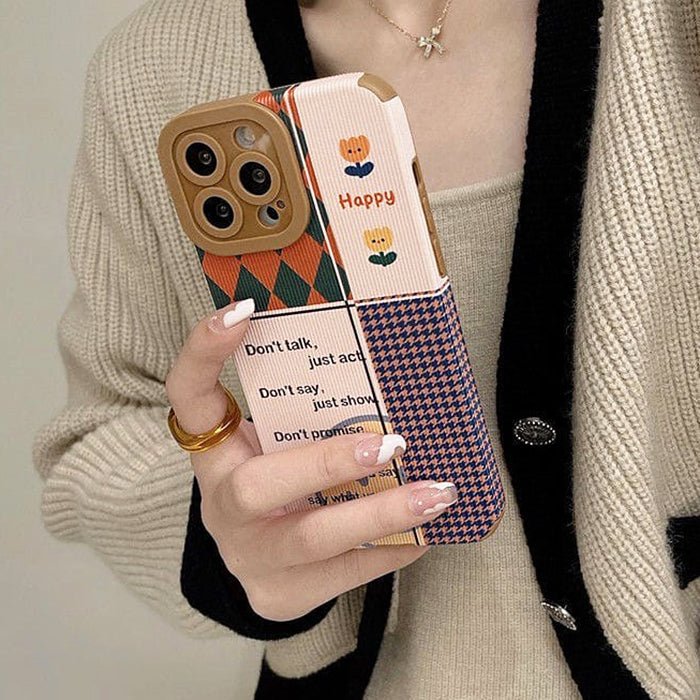 Happy Patchwork iPhone Case