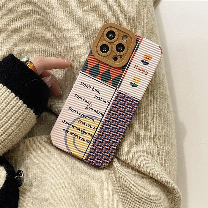 Happy Patchwork iPhone Case