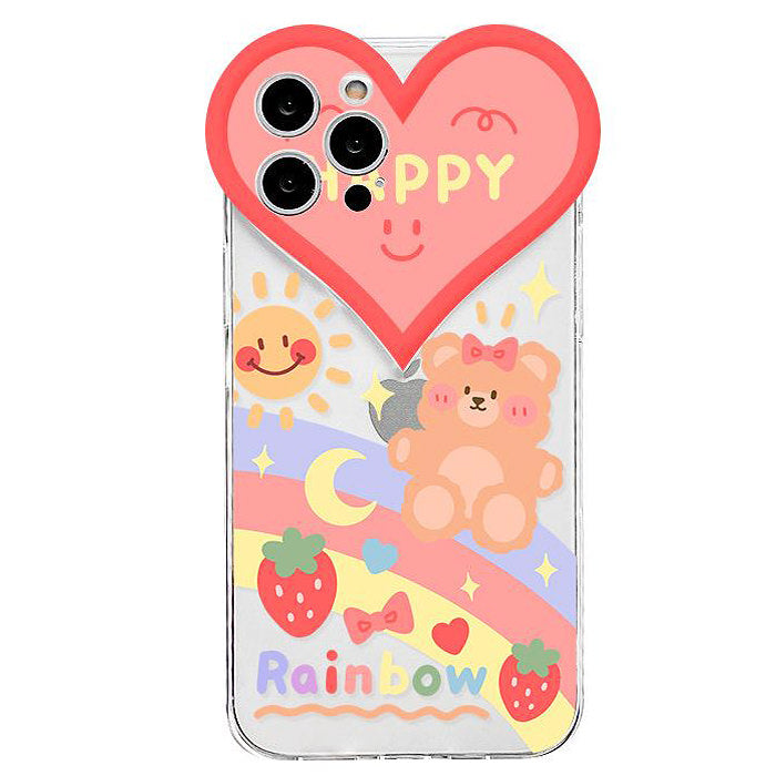 Happy Rainbow Bear iPhone Case