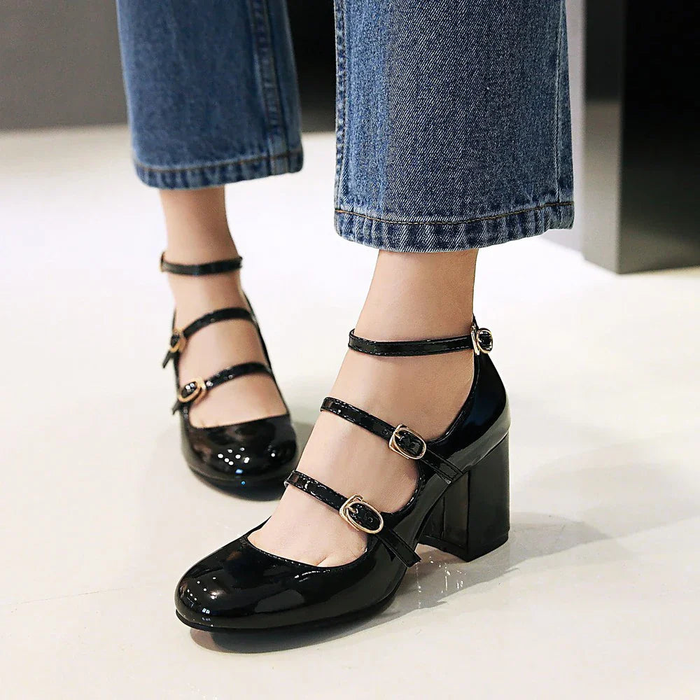Platform Heel Mary Janes Pumps Shoes