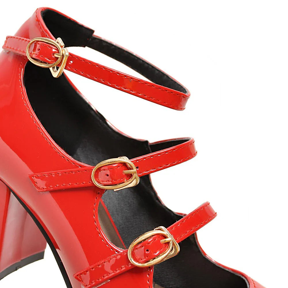 Platform Heel Mary Janes Pumps Shoes