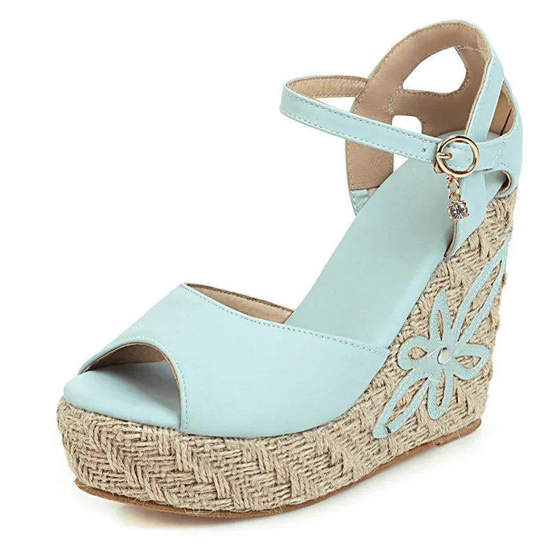 Wedge Sandals Knitted Platform Gladiator Shoes