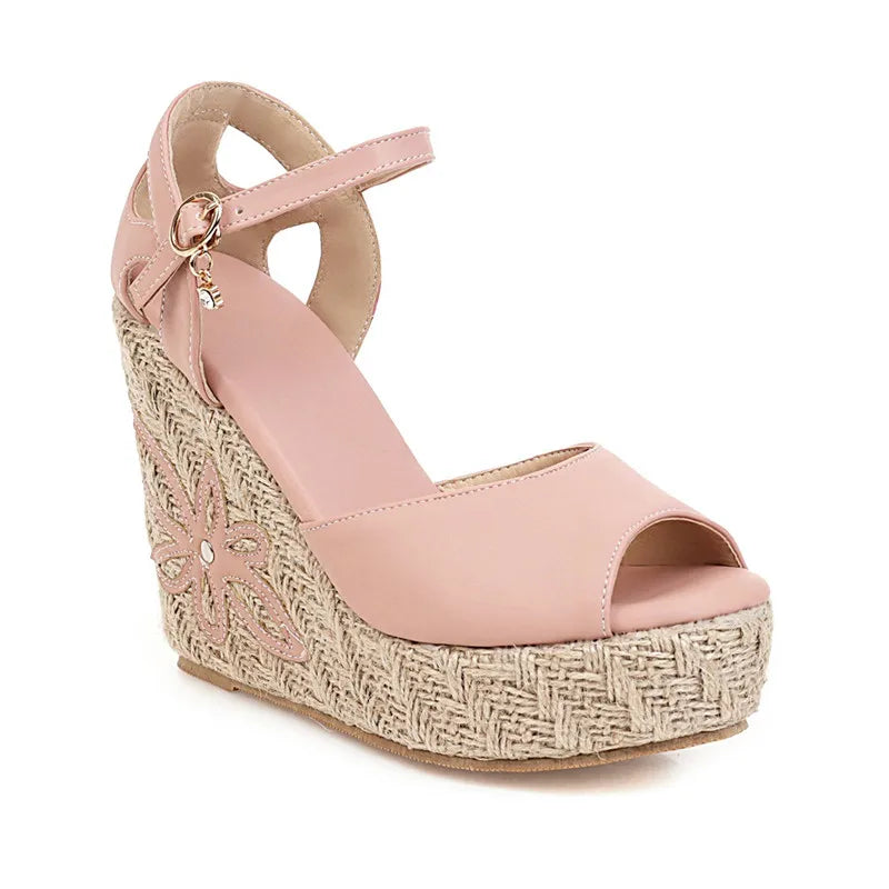 Wedge Sandals Knitted Platform Gladiator Shoes