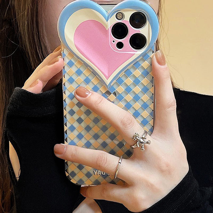 Heart Argyle iPhone Case