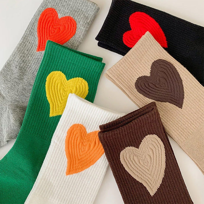 Heart Embroidery Socks