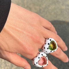 Heart Polka Dot Ring