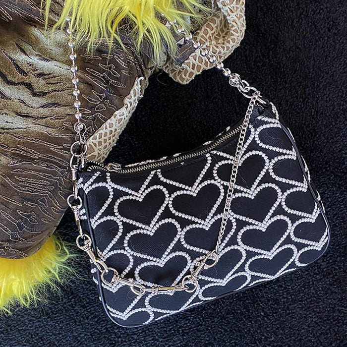 Heart Print Chain Bag