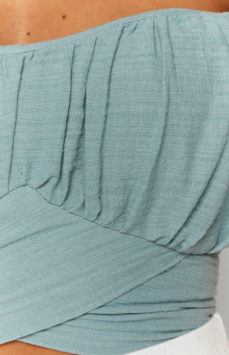 Heritage Wrap Top Sage