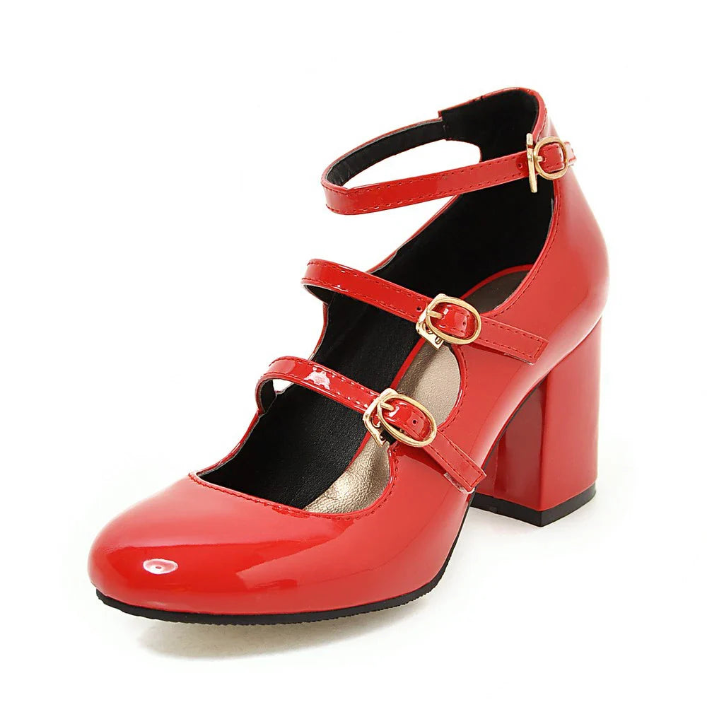 Platform Heel Mary Janes Pumps Shoes