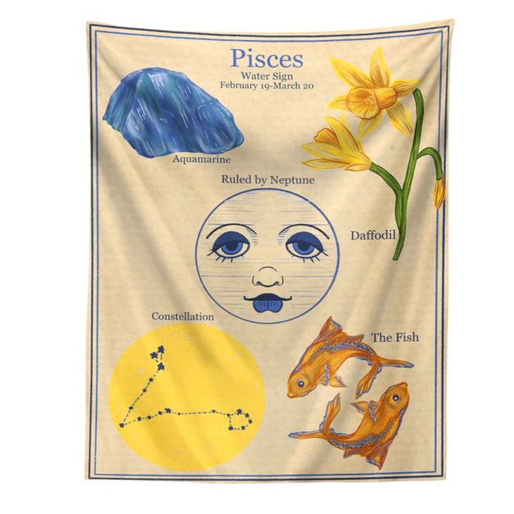 Horoscope Aesthetic Wall Tapestry