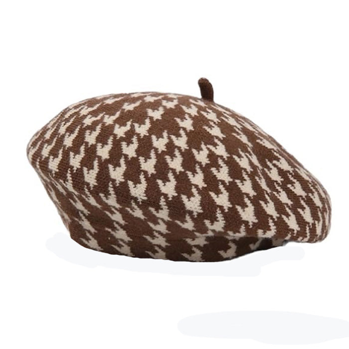 Houndstooth Beret