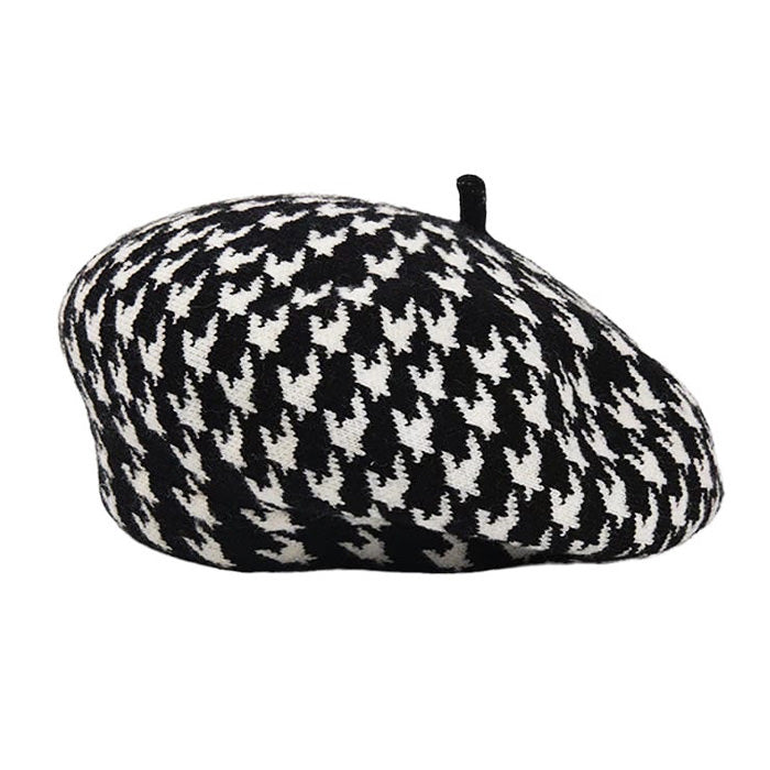 Houndstooth Beret