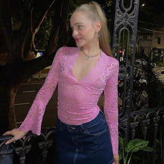 Giabella Lace Top in Pink