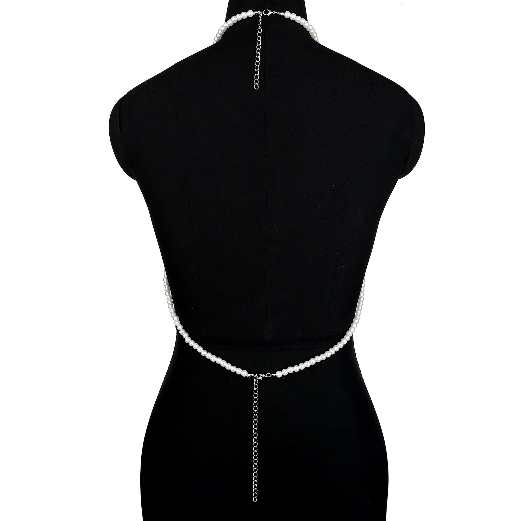 Adjustable Halter Pearl Sweater Body Chain