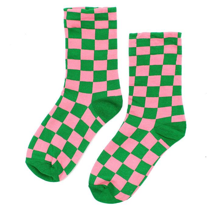 Indie Aesthetic Checker Socks