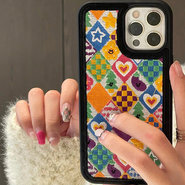 Indie Aesthetic Embroidery iPhone Case