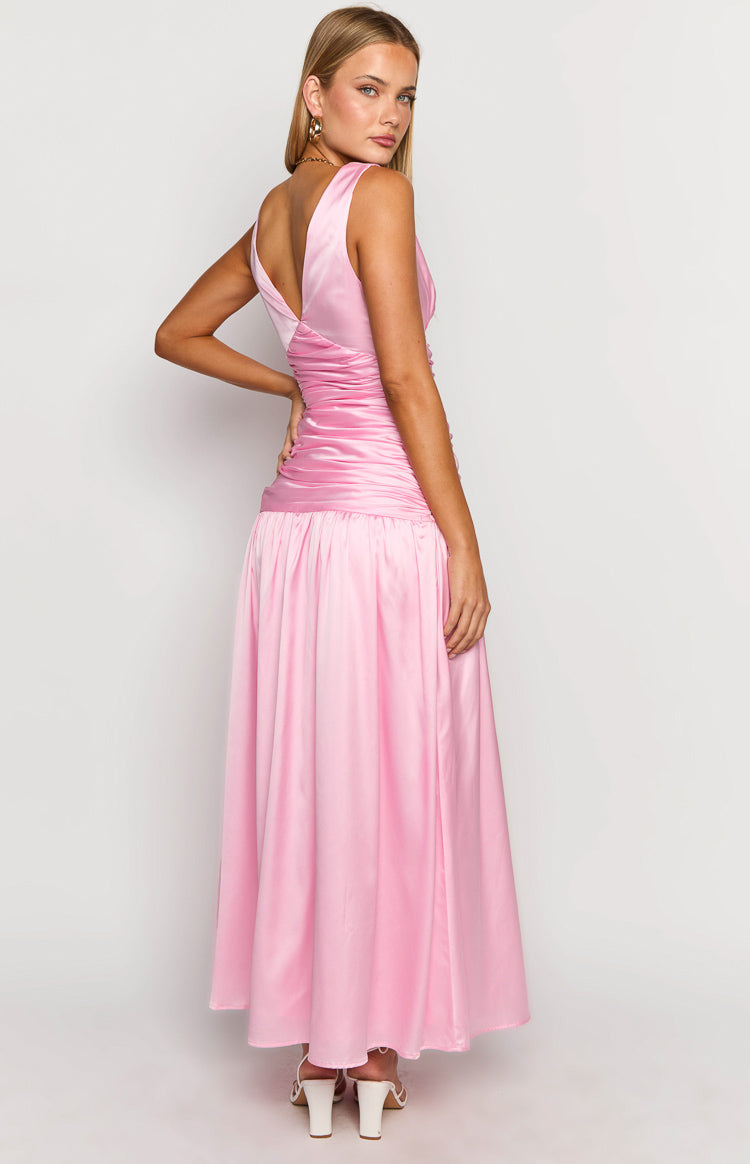 Jalyn Pink Gathered Maxi Dress