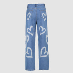 Heart-Shaped Graffiti Jeans