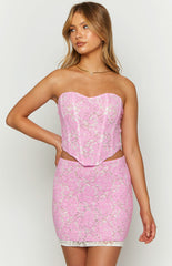Jem Pink Lace Corset Top