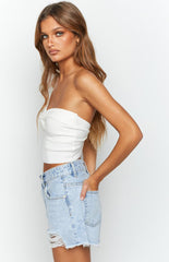 Jessica White Twist Front Bandeau Top
